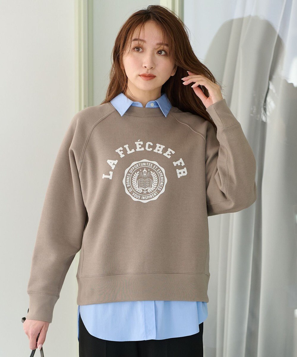 ANY L 【洗濯機可能/サスティナブル】ロゴ裏起毛クルーネックプルオーバー 