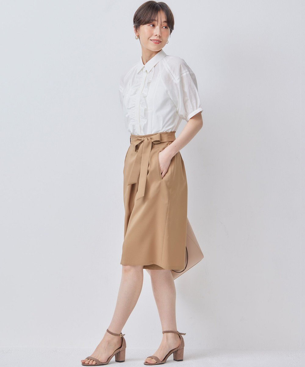 組曲 【WEB限定】ナチュラルローン フリルブラウス 