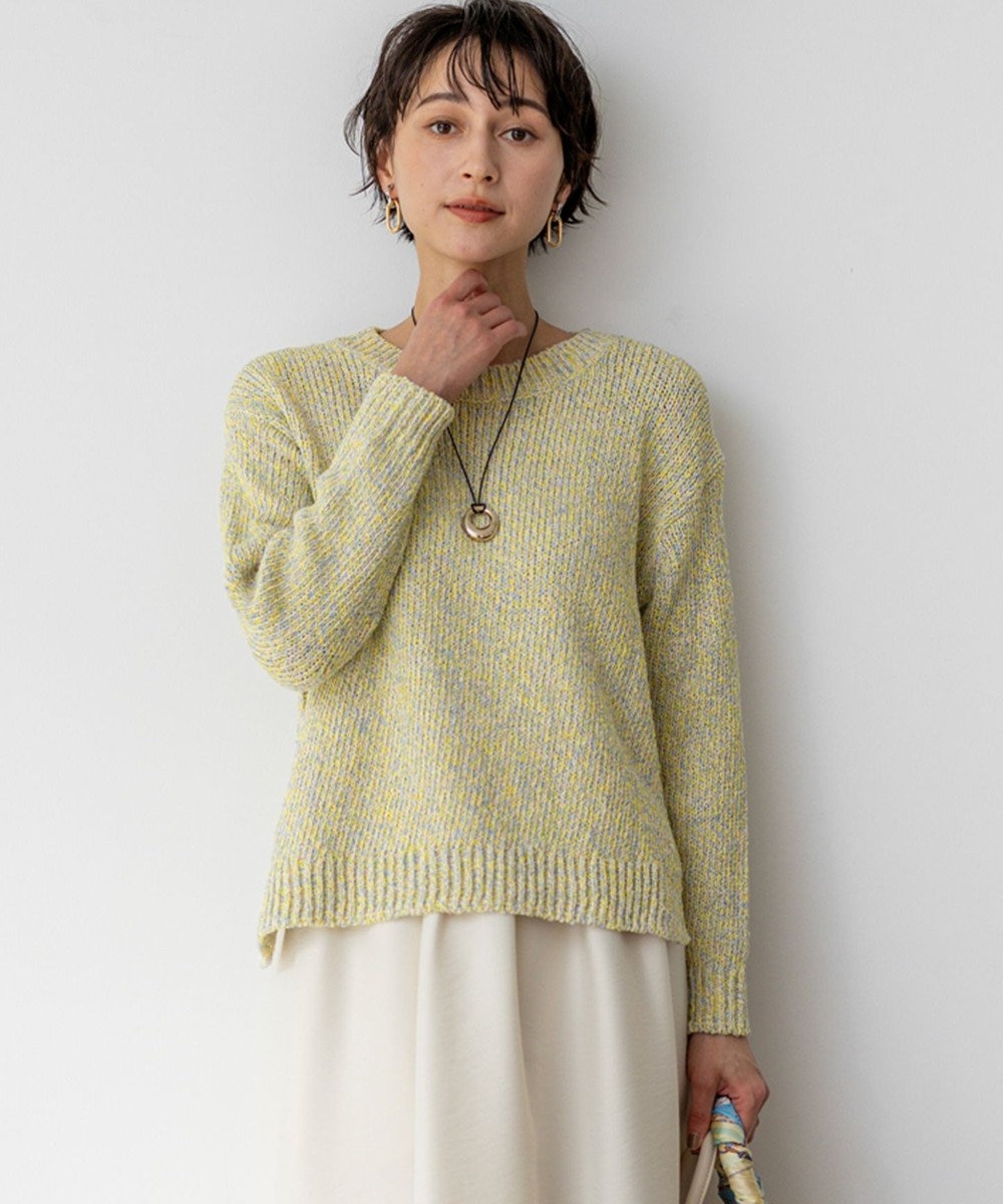 23区 L 【先行予約】コットンコードミックス クロップド ニット 