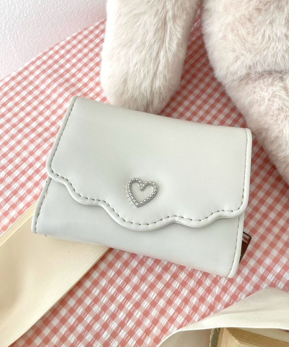 WEGO フリルデザインハートメタルウォレット 
