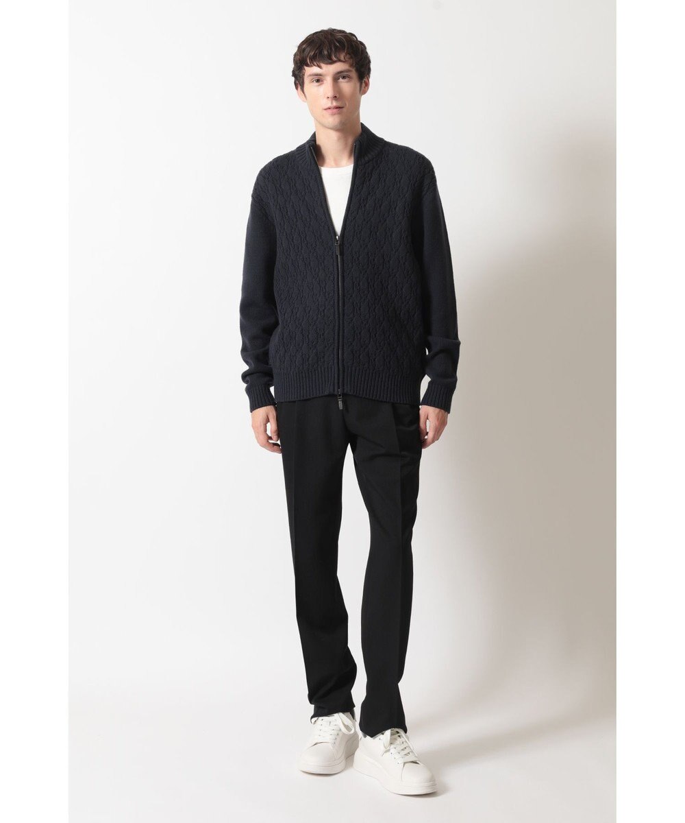 DAKS エアリースパン アラン裏目 ニットブルゾン 