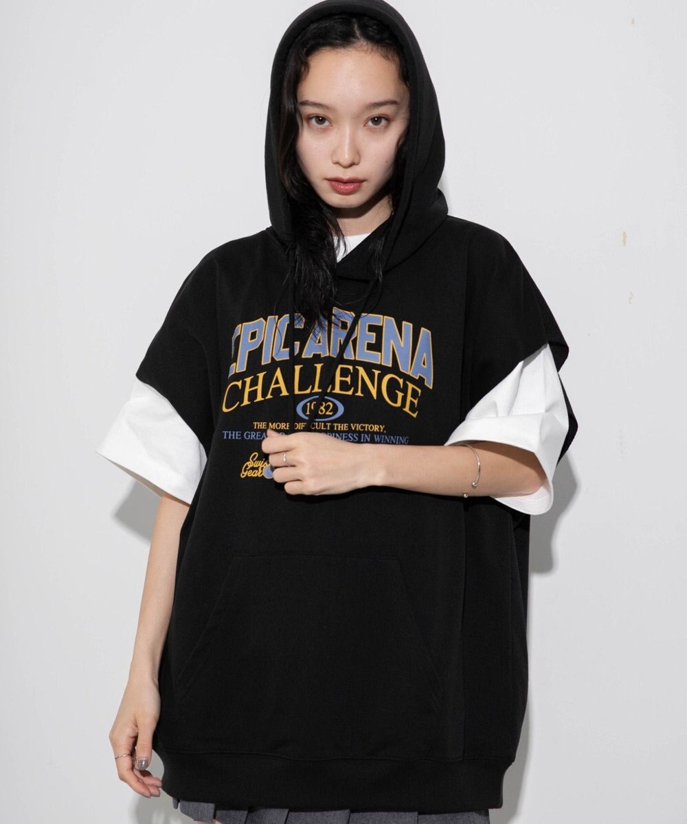 WEGO 【ユニセックス着用ITEM/手洗い可】ロゴノースリーブパーカー 