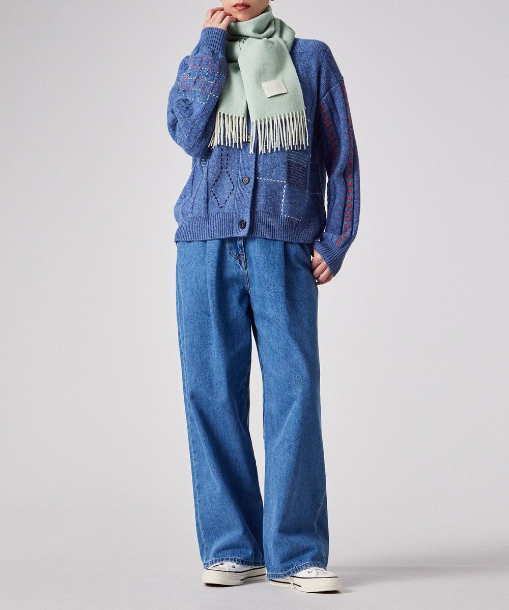 Paul Smith Cropped Logo カシミヤブレンド マフラー 