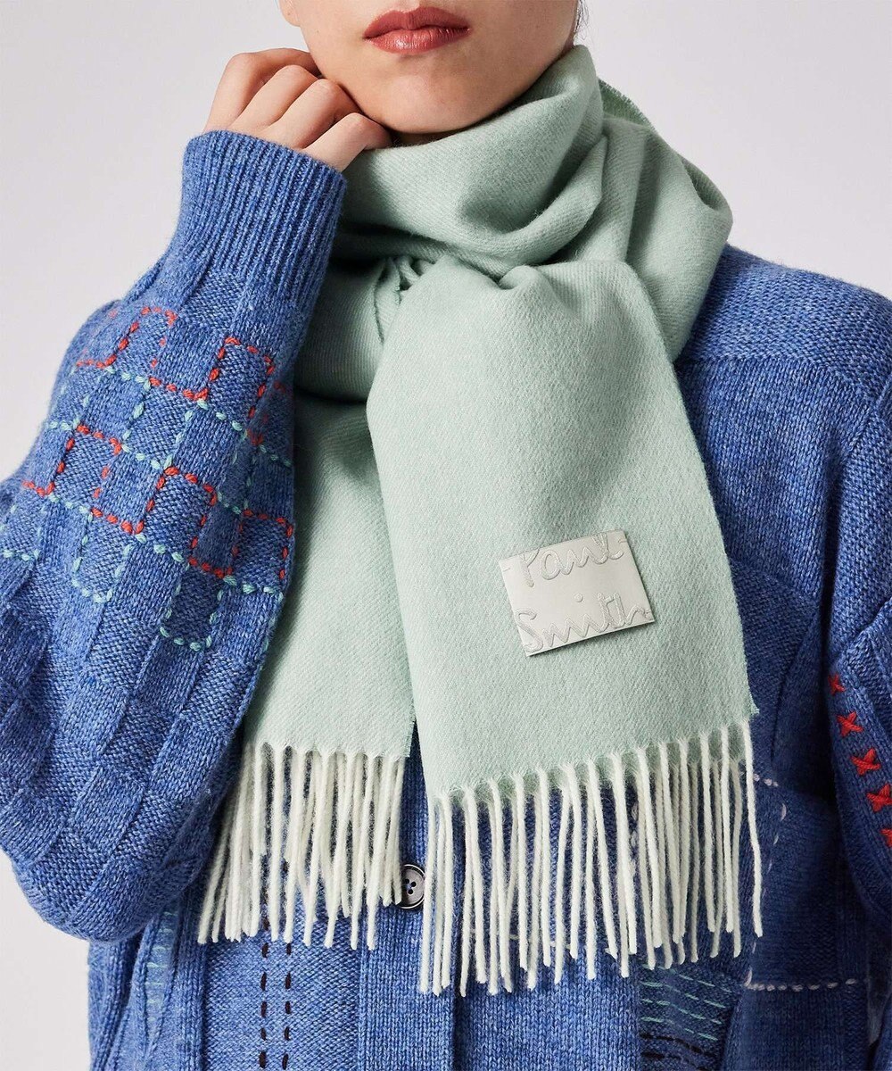 Paul Smith Cropped Logo カシミヤブレンド マフラー 