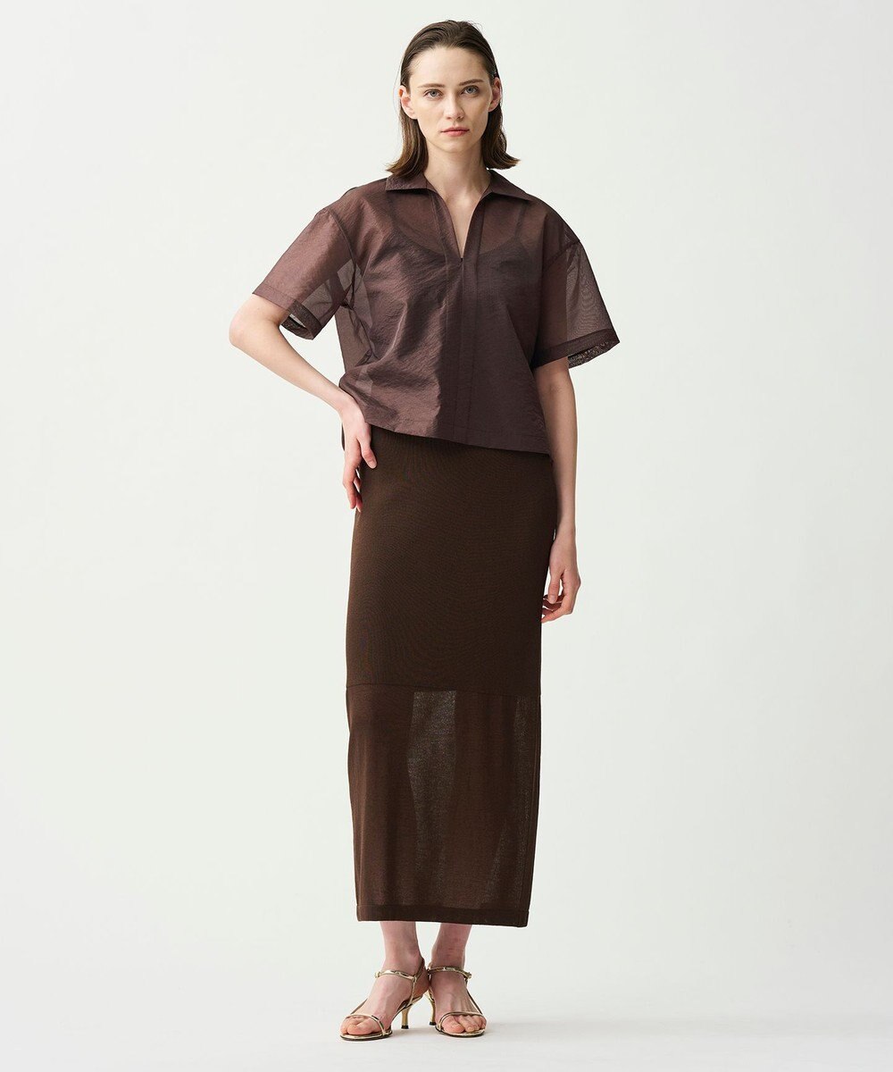 uncrave シアー オーガンジー ショート シャツ 