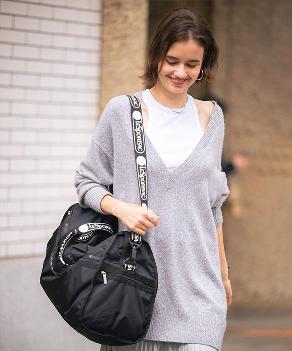 LeSportsac DELUXE LG WEEKENDER/ロゴジャカードブラック 