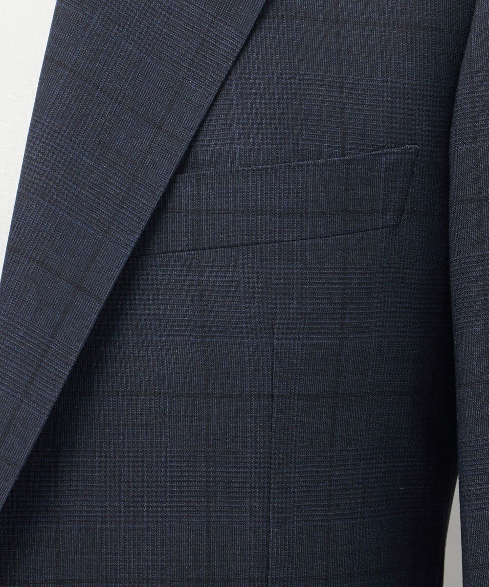GOTAIRIKU シワになりにくい【御幸毛織/みゆきけおり】DRYSPINNER 平織スーツ_ネイビー格子 