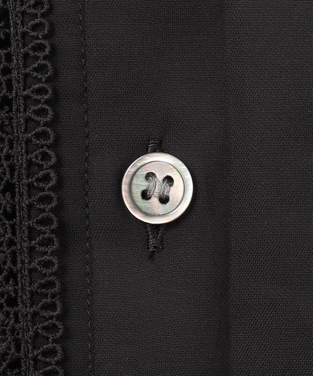 自由区 【洗える】キュプラコットンツイル半袖シャツ ブラウス 