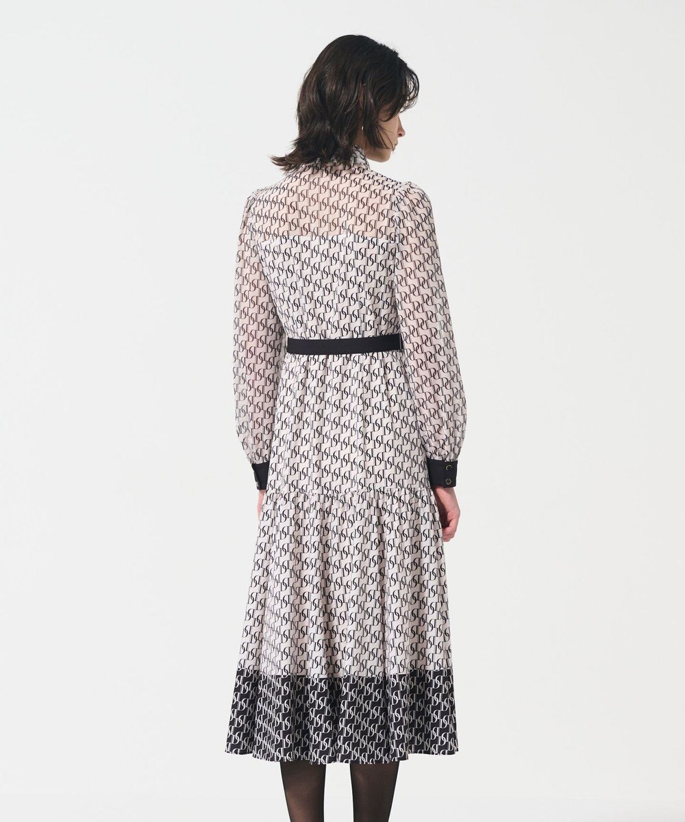 GRACE CONTINENTAL モノグラムプリントレイヤードワンピース 