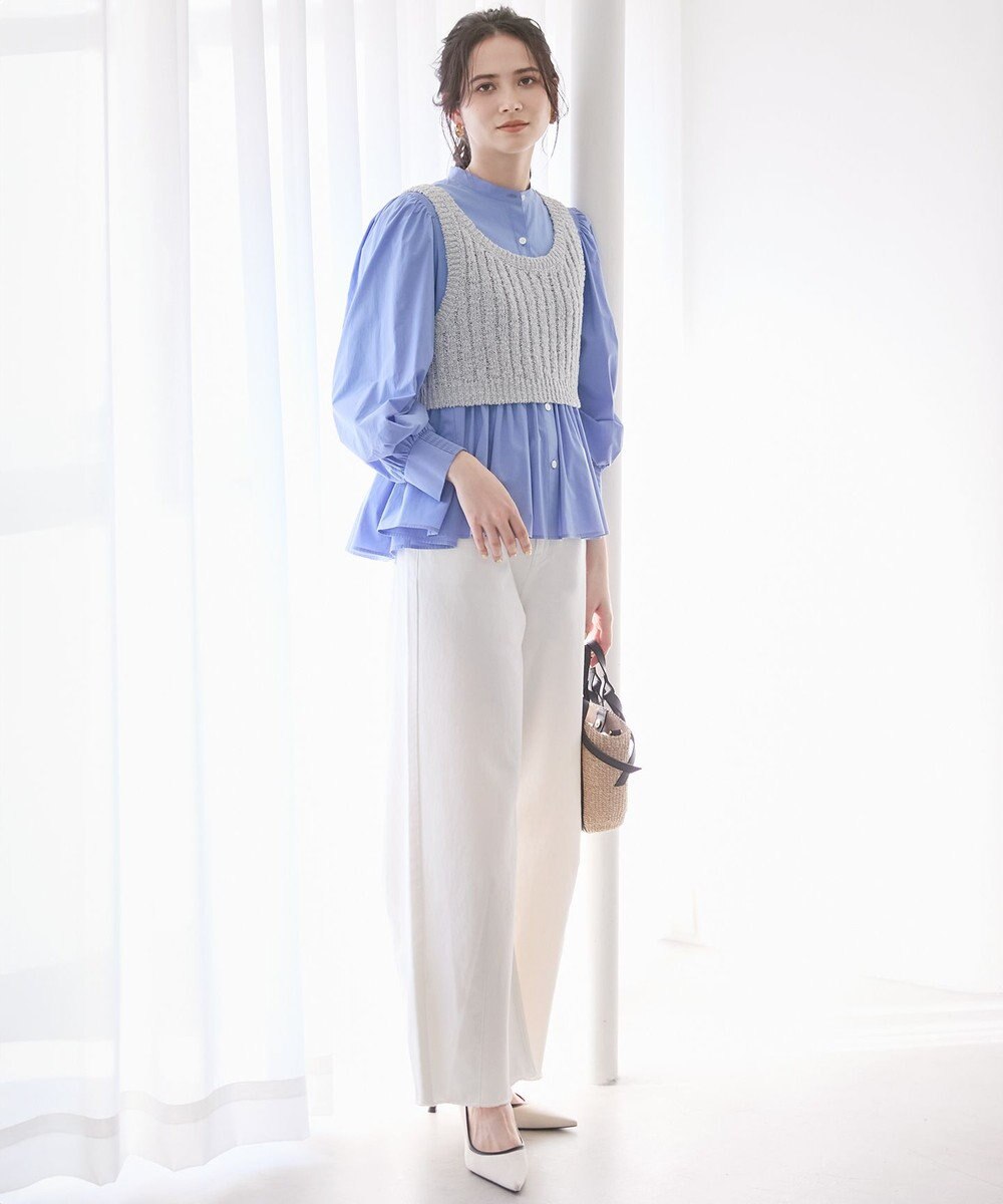 23区 【SLOW/一部店舗限定】LIGHT DENIM バレルワイド パンツ 