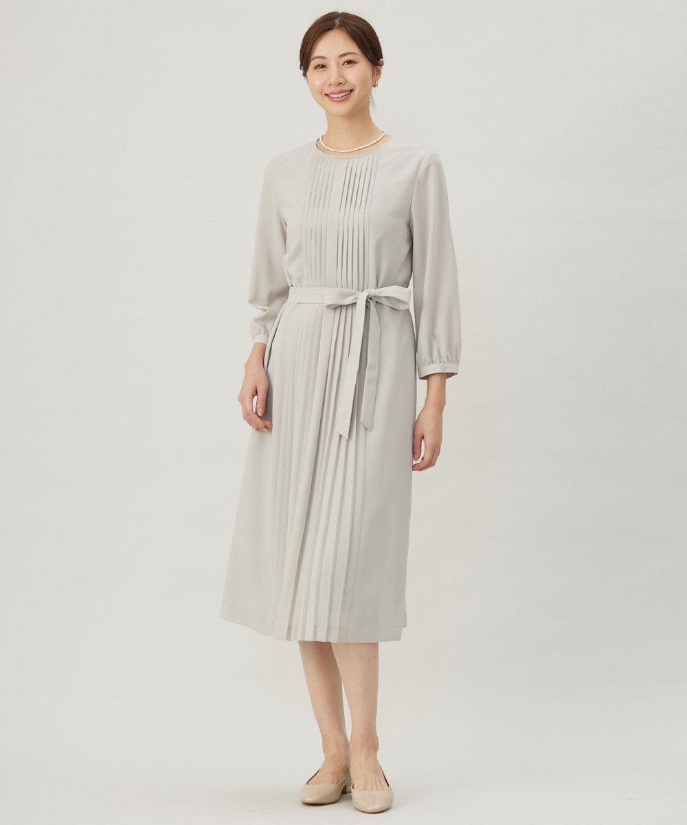 J.PRESS LADIES S 【洗える】ノルディス2wayジョーゼット フロントプリーツ ワンピース 