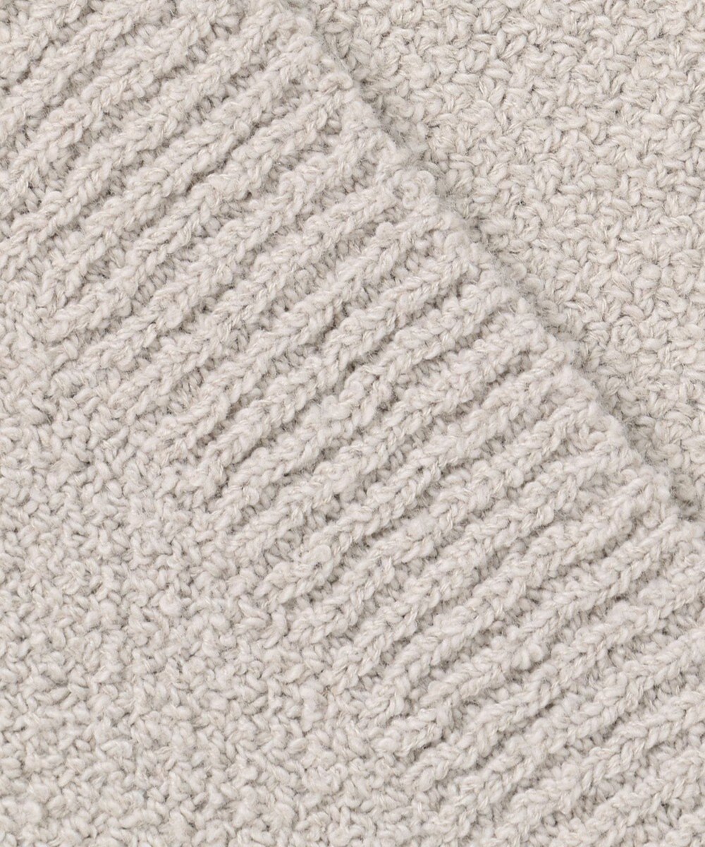 自由区 【XSサイズ～/洗える】テクスチャーコットンブレンド ニットアウター 