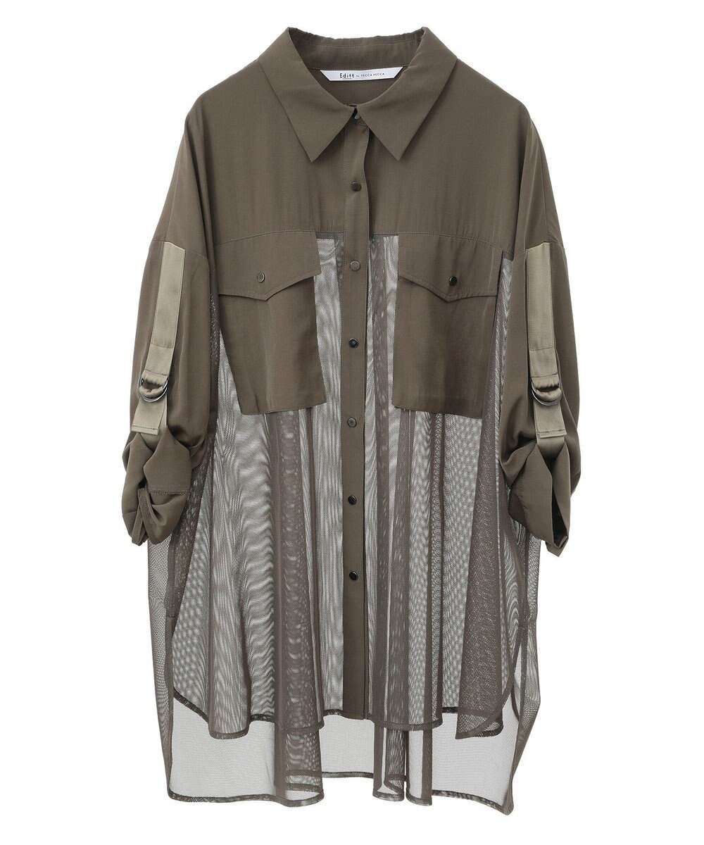 YECCA VECCA メッシュMIXデザインシャツ② 