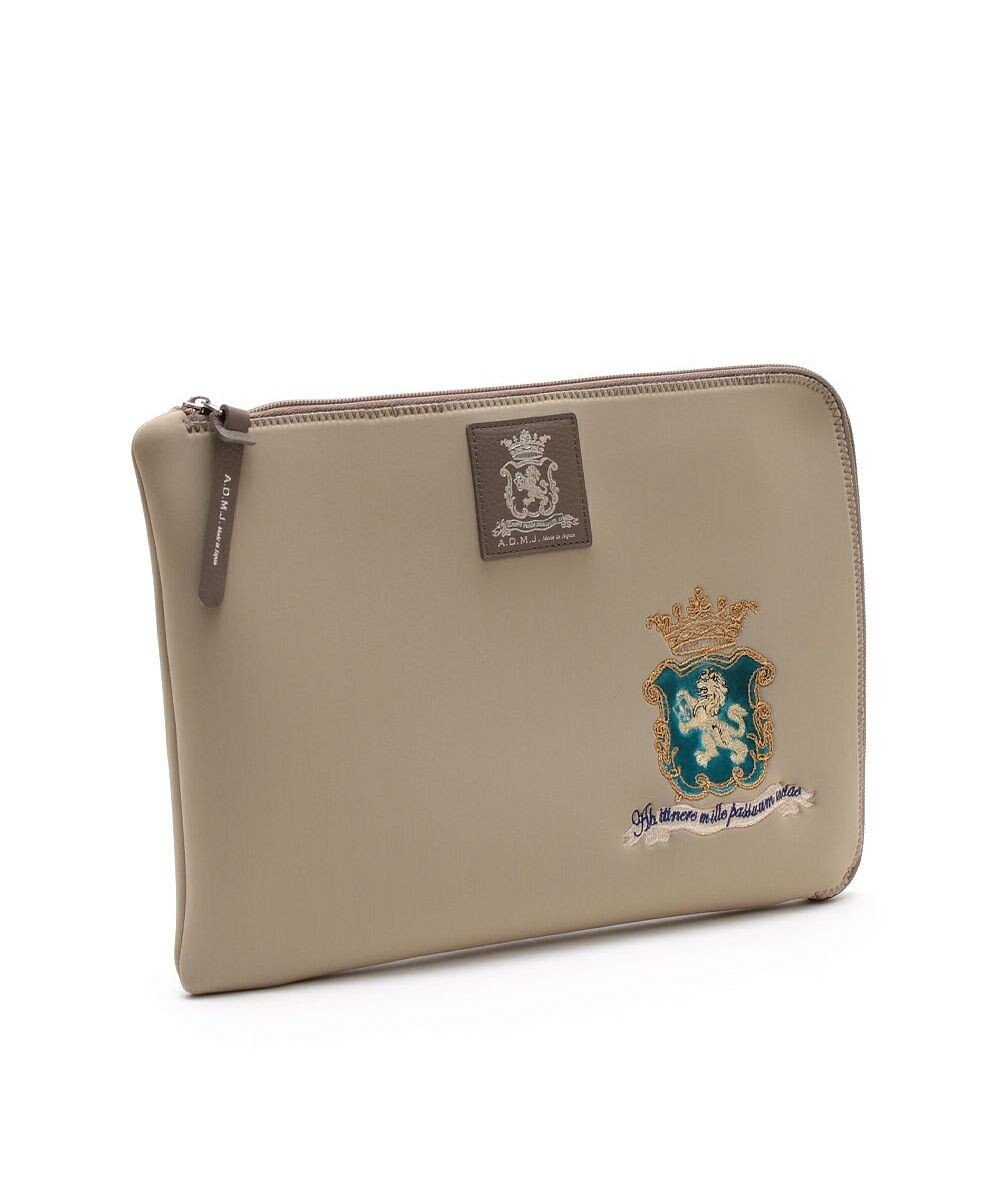 A.D.M.J. 【魔法の様に軽い】マジックライト/スパニッシュファブリックエンブレム刺しゅうフラットポーチ2セット(L/LL) 