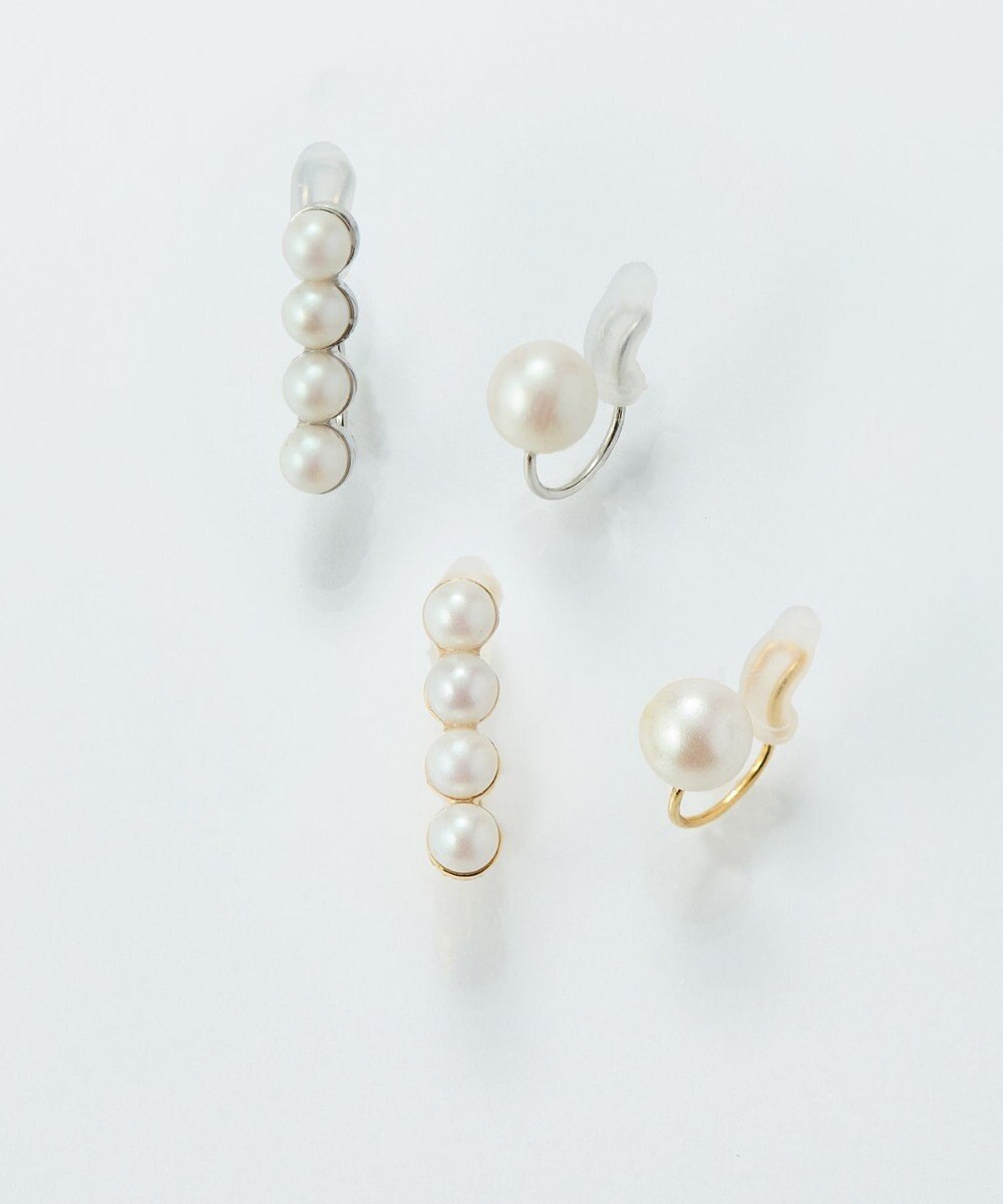 Phoebe 【金属アレルギー対応】2setラインパールイヤーカフ　シルバー/ニッケルフリー 