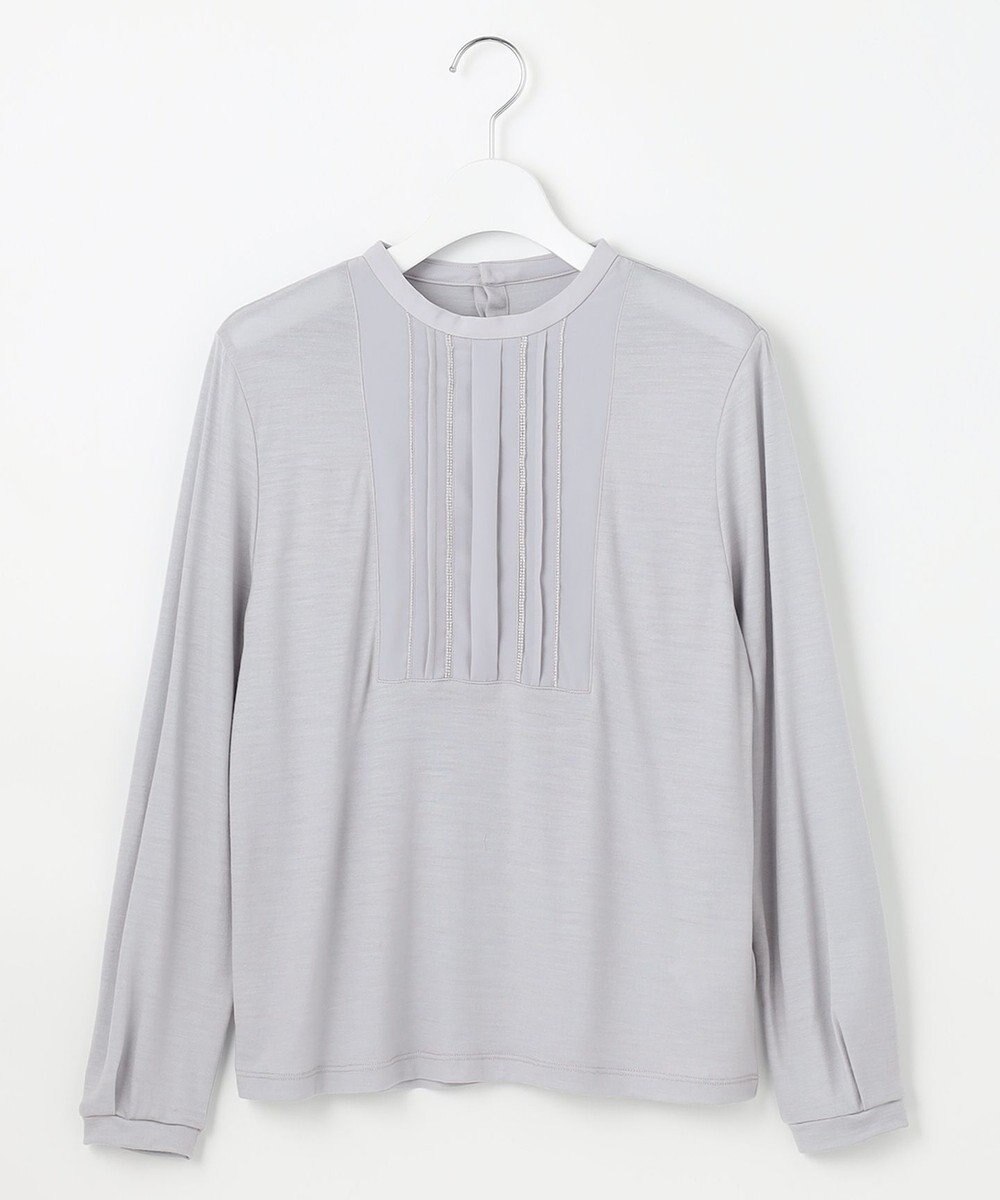 J.PRESS LADIES ウォッシャブルウール タック ドットレース カットソー 