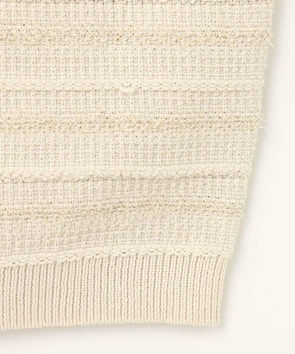 自由区 【洗える】テクスチャーコットンブレンドニット ベスト 