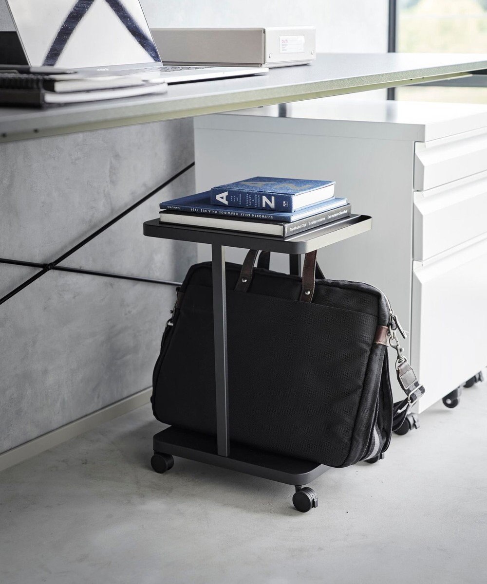 tower ランドセル収納ラック タワー キャスター付き 2段 ブラック 