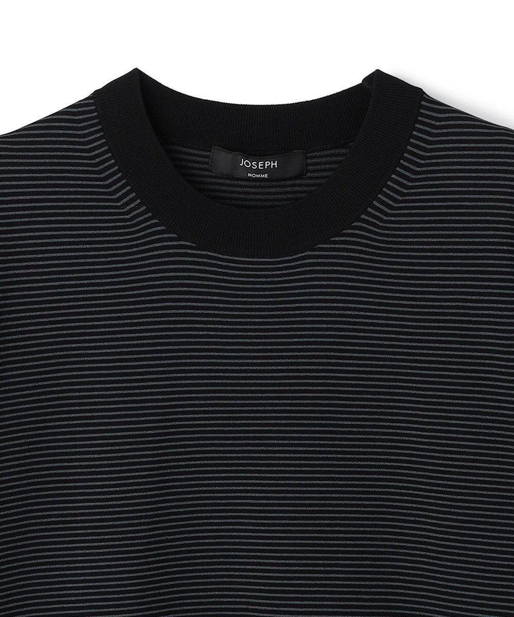 JOSEPH HOMME 【新柄】リュクスレーヨンボーダー　クルーネック半袖ニット 