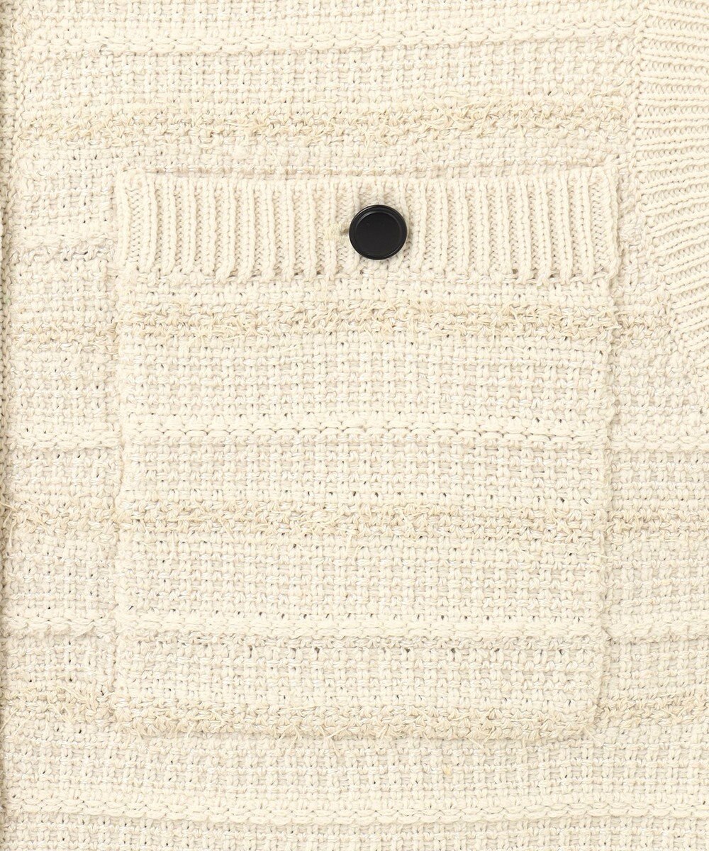 自由区 【洗える】テクスチャーコットンブレンドニット ベスト 