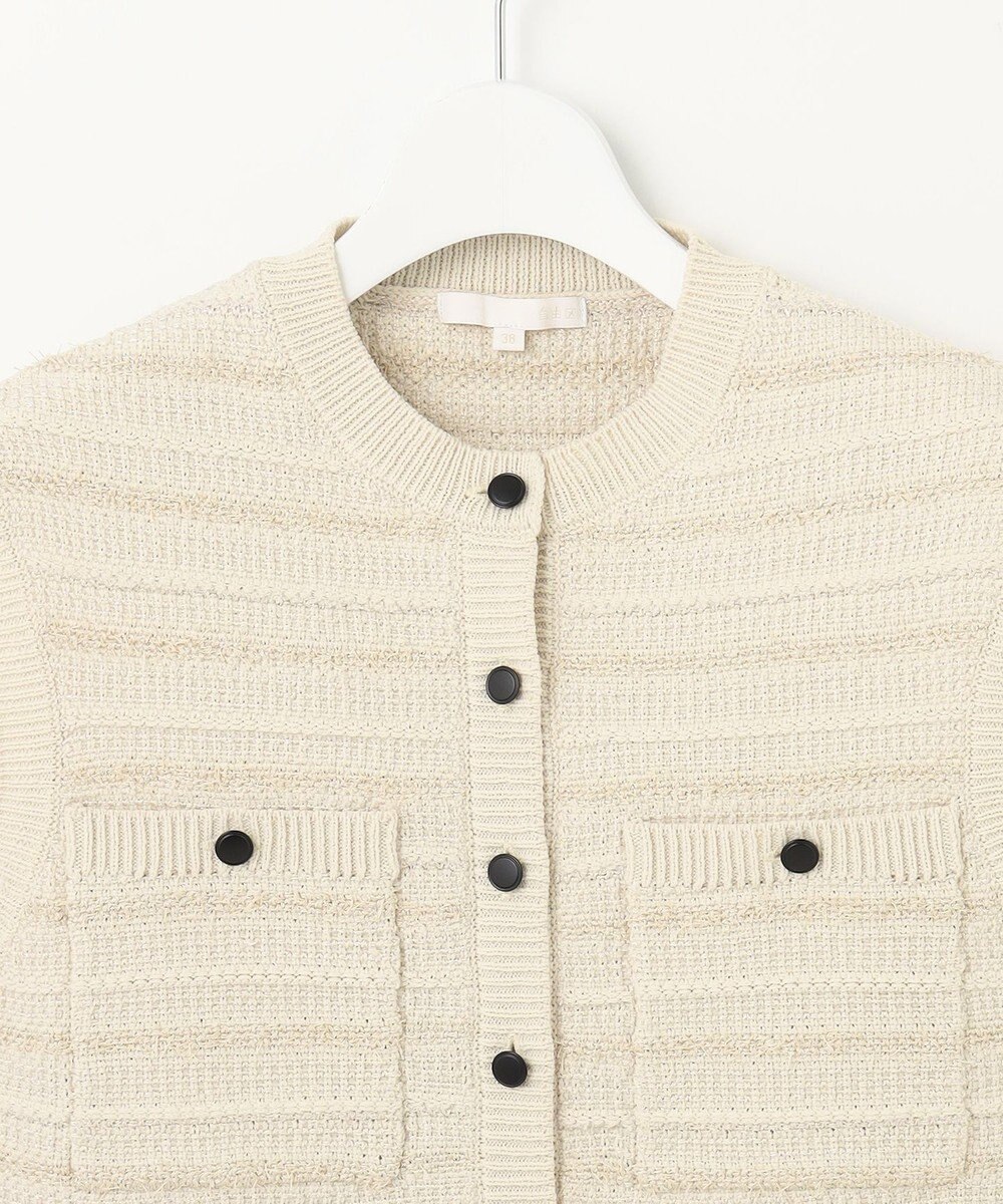 自由区 【洗える】テクスチャーコットンブレンドニット ベスト 