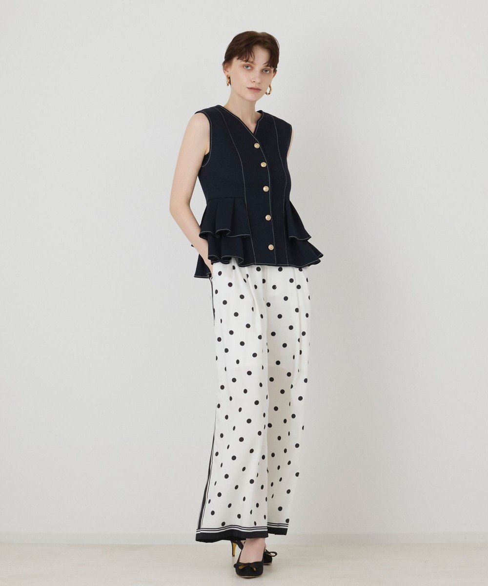 GRACE CONTINENTAL ドットツイルパンツ 