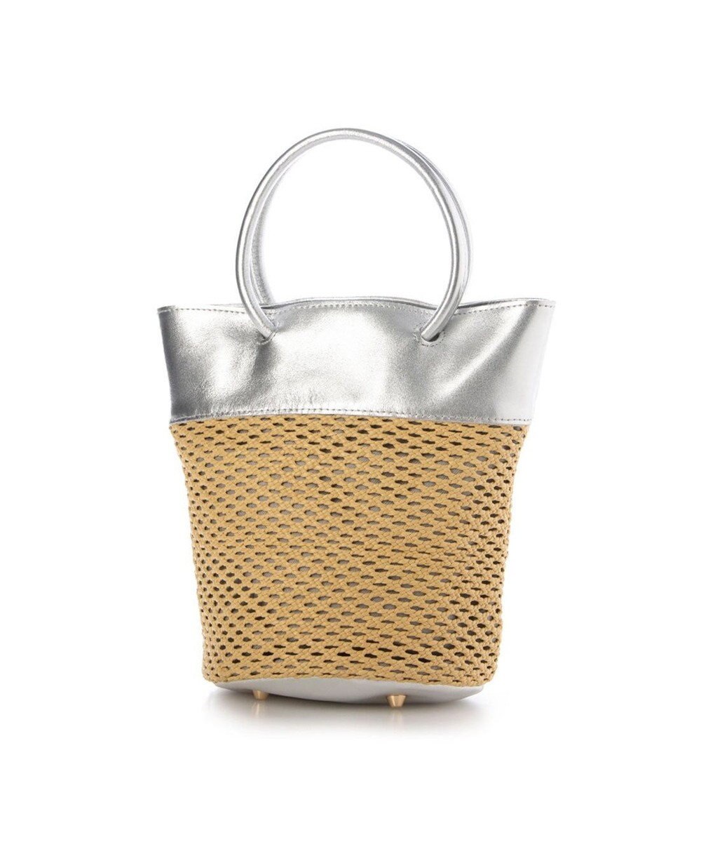 UNBILLION ペルケ perche / エステルメッシュ・牛革丸手2wayバケツバッグ 