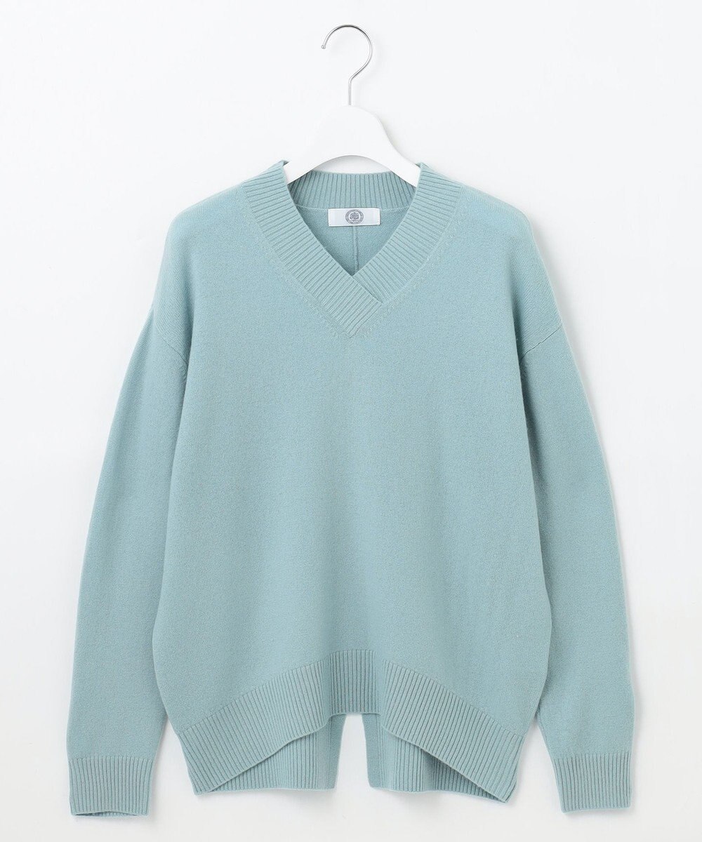 J.PRESS LADIES L 【洗える】CASHMERE BLEND Vネック ニット 
