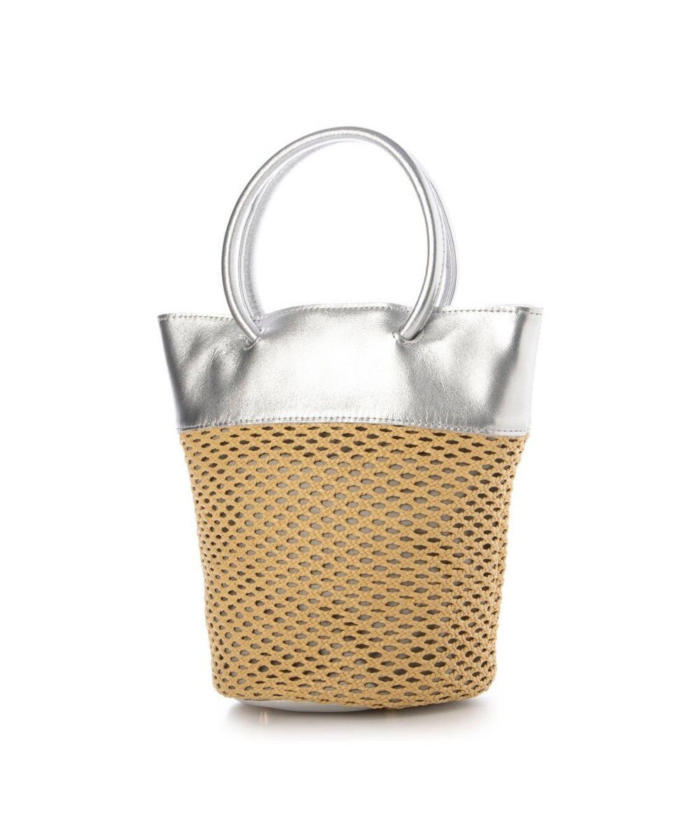 UNBILLION ペルケ perche / エステルメッシュ・牛革丸手2wayバケツバッグ 