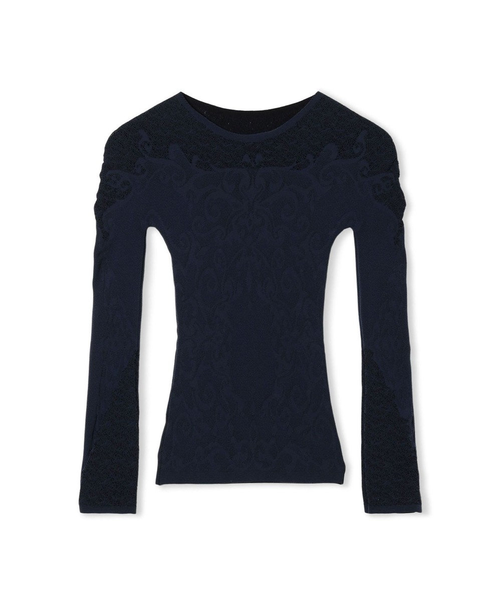 Chacott 【ノーソーイングニット】リバーシブルクルーネックトップ 