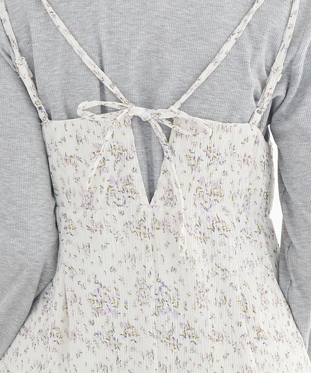 earth music&ecology フラワーバッククロスキャミワンピース 