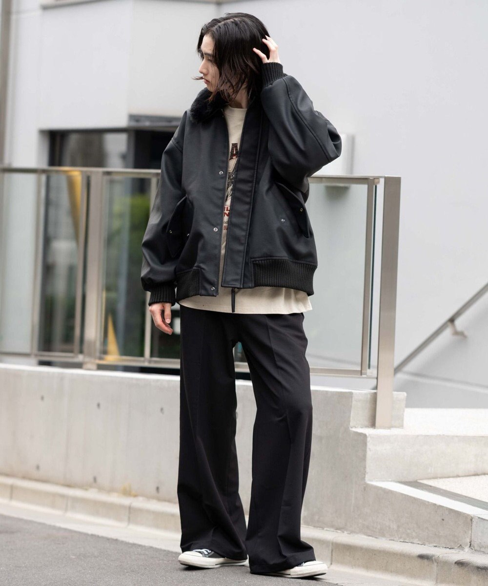 WEGO 【ユニセックス着用ITEM/MLサイズ展開】PU2WAYフライトブルゾン 