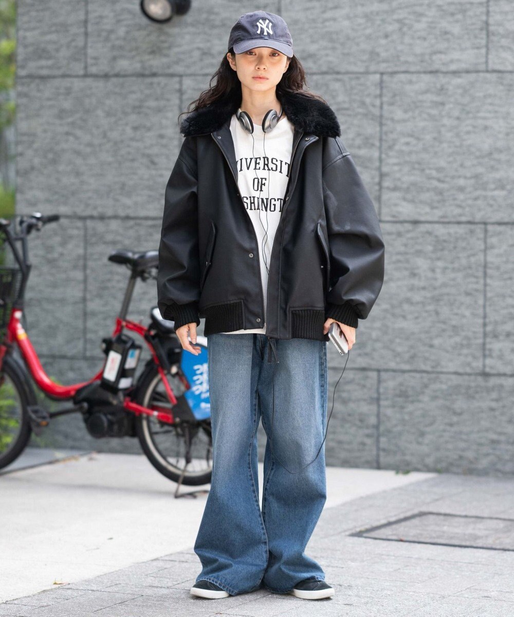 WEGO 【ユニセックス着用ITEM/MLサイズ展開】PU2WAYフライトブルゾン 