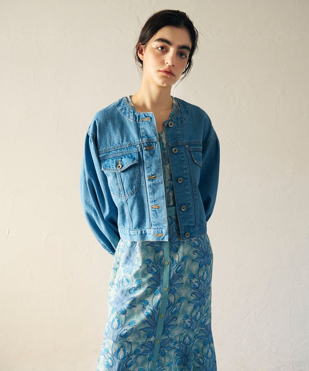 GRACE CONTINENTAL ノーカラーデニムジャケット 