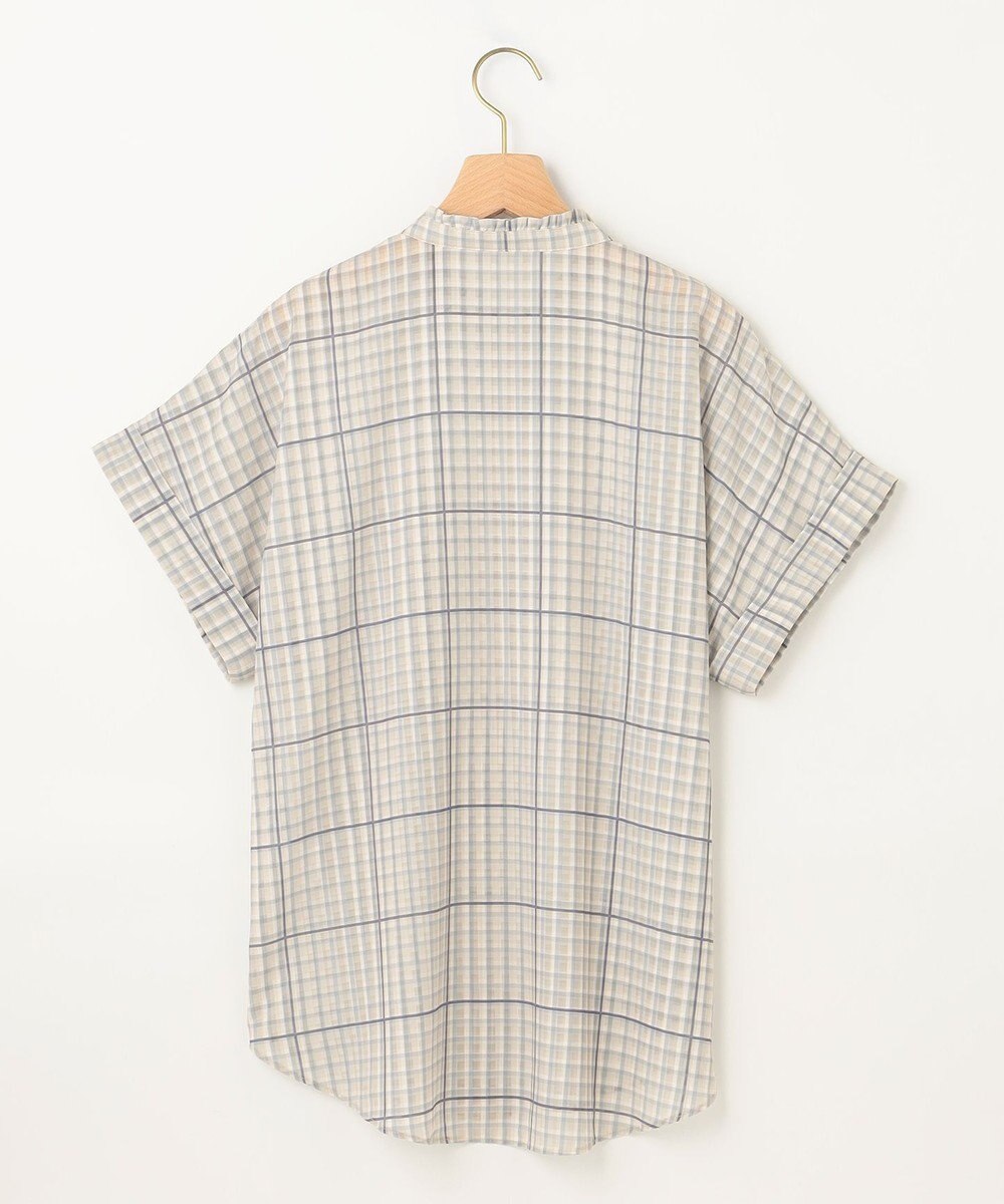 組曲 L 【洗える】シアーチェック ブラウス 