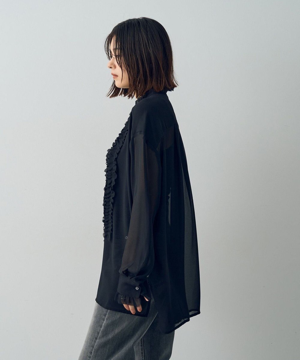 YECCA VECCA フリルデザインロングシャツ 