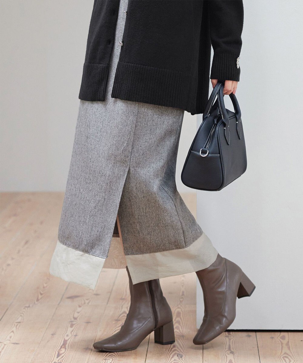 Tiaclasse 【洗える】メランジヘリンボーンツイードスカート 