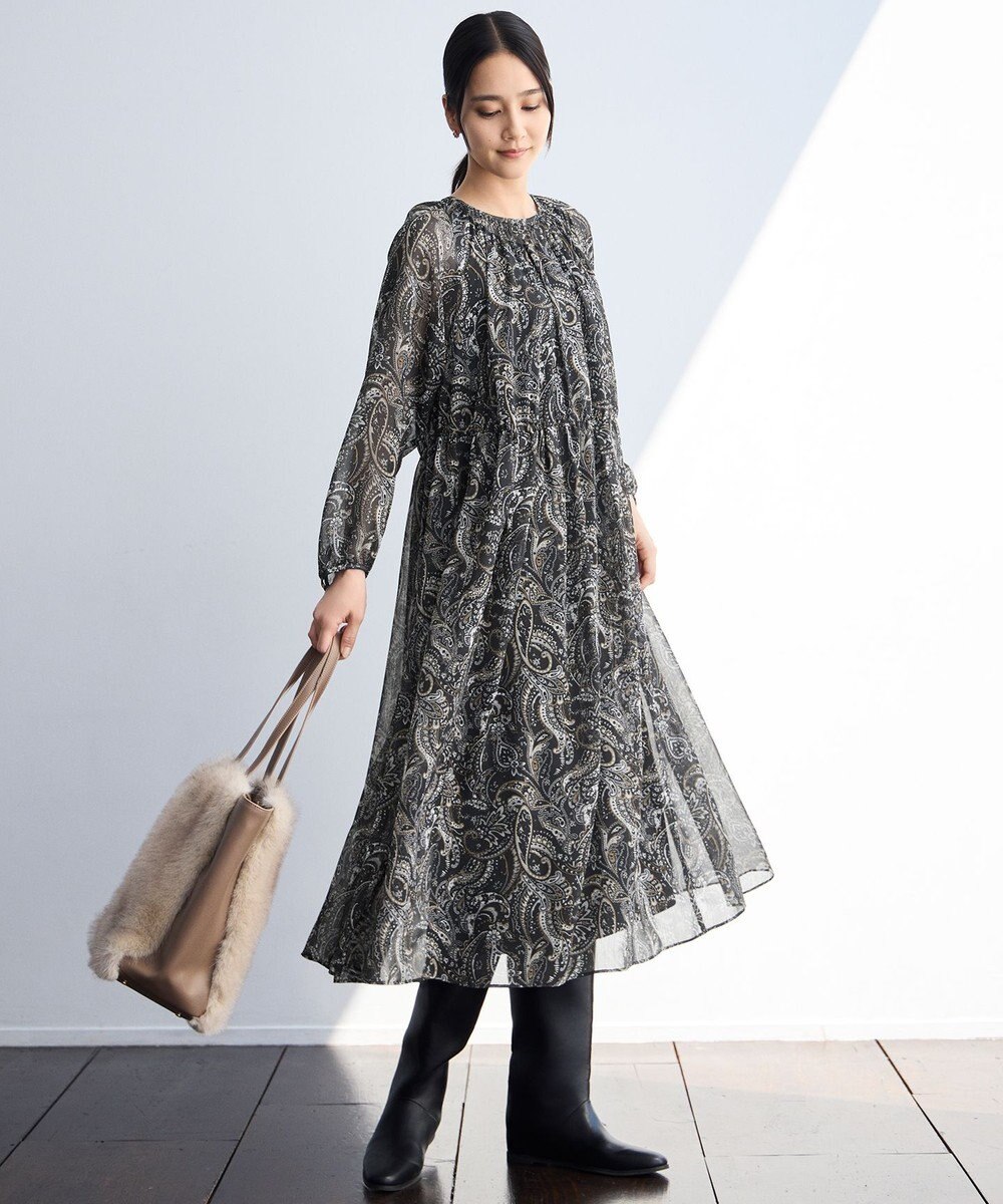 自由区 L 【SHIHOさん着用】ペイズリープリント ワンピース 
