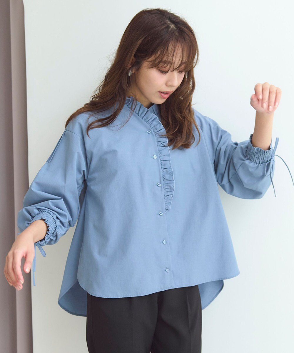 Feroux 【洗える】フリルシャツ ブラウス 