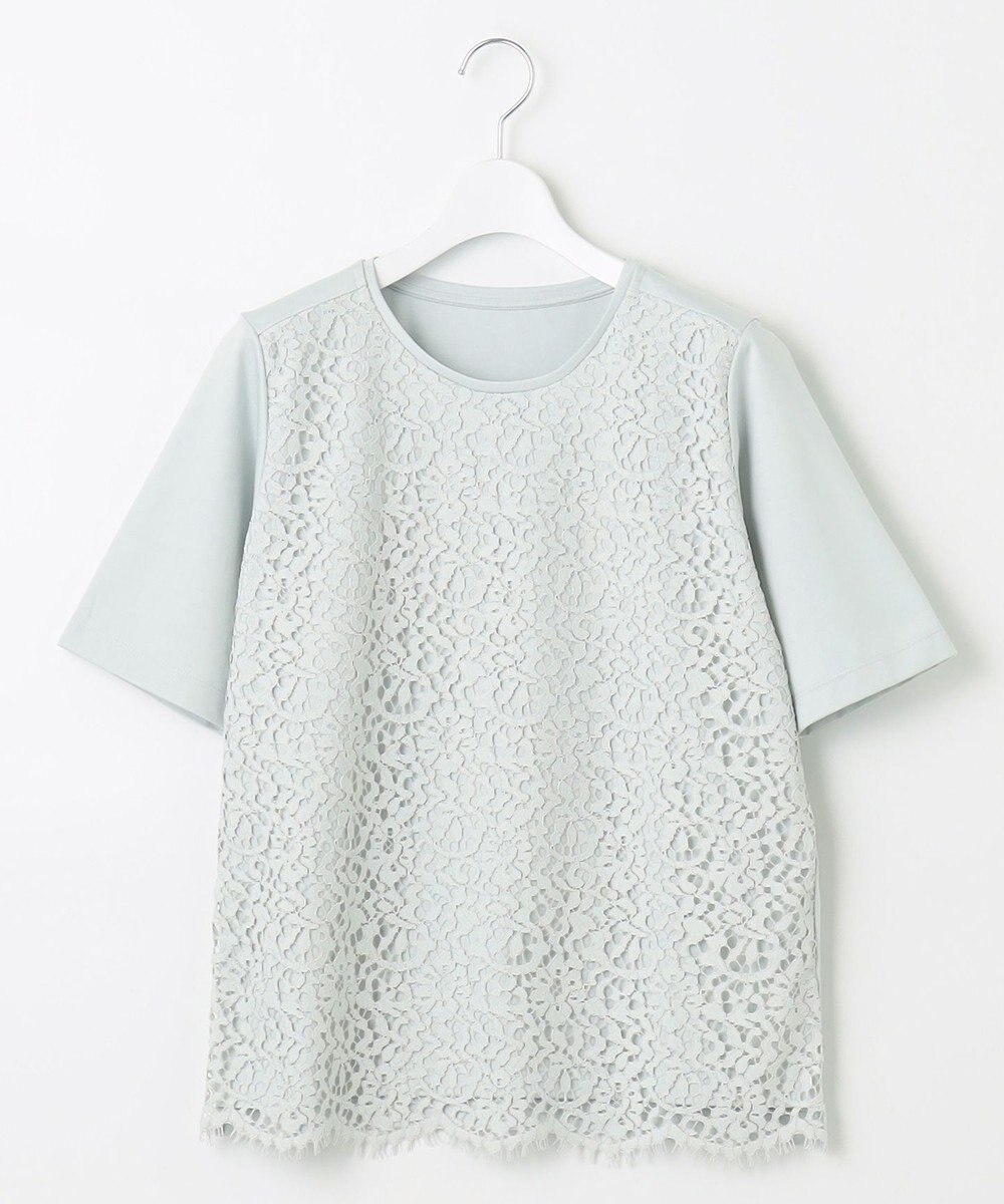 自由区 L 【洗える】レースコンビ Tシャツ 