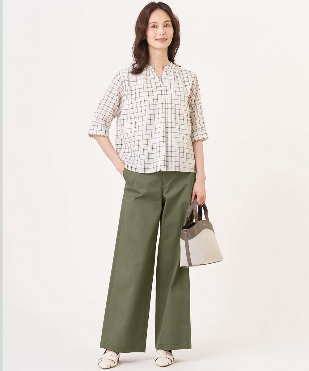 J.PRESS LADIES L 20チノストレッチ ストレート パンツ 