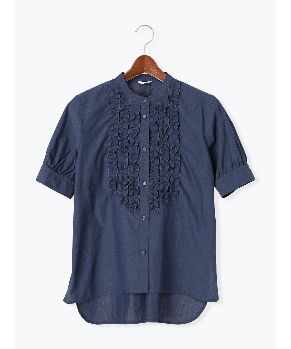 Te chichi フロントフリル5分袖ブラウス 