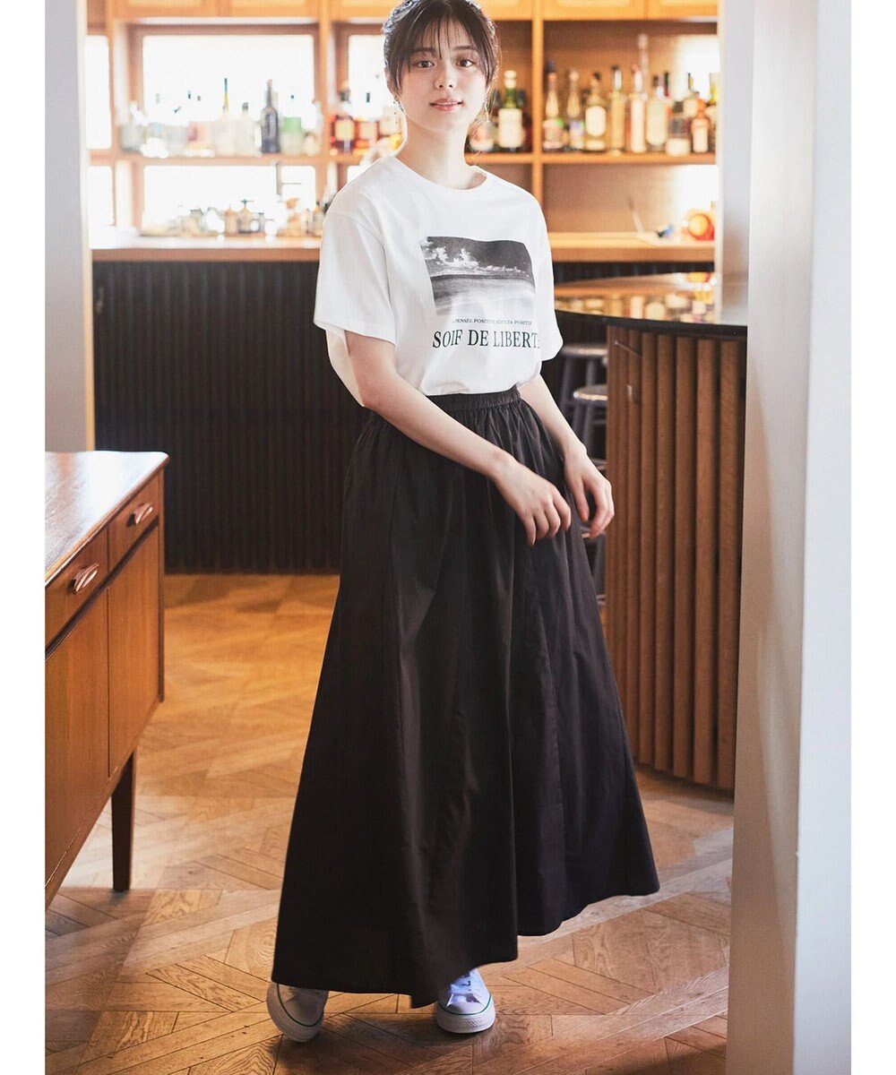 earth music&ecology ポプリンフレアスカート 