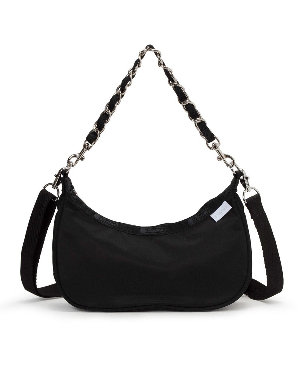 LeSportsac CHAIN SMALL CONV HOBO/ブラックサテンスナイデル 