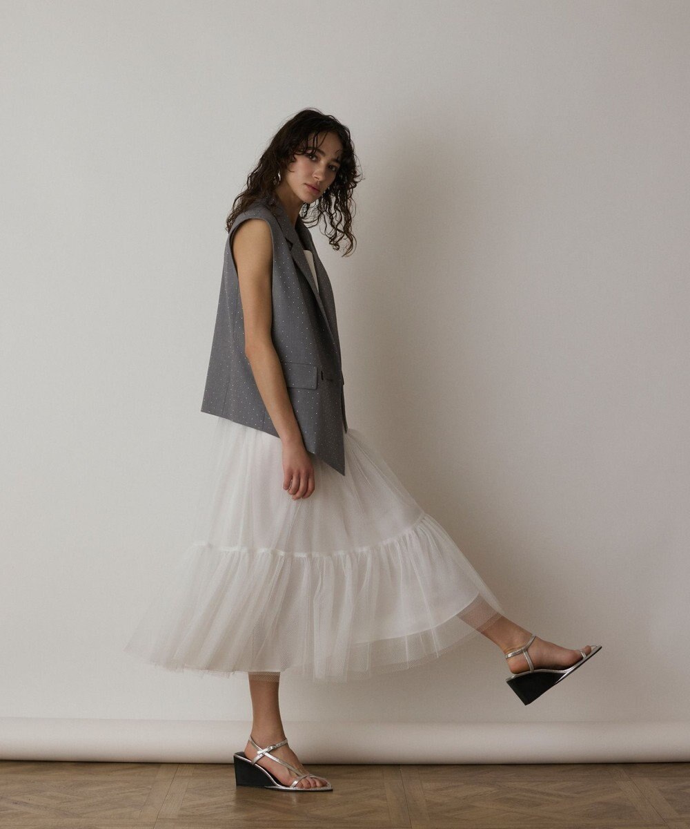 GRACE CONTINENTAL チュールコンビティアードワンピース 