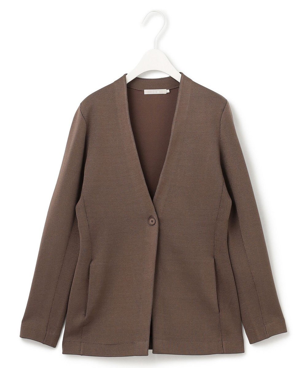 ICB 【洗える】シンセティックヤーンスムース ニットジャケット 