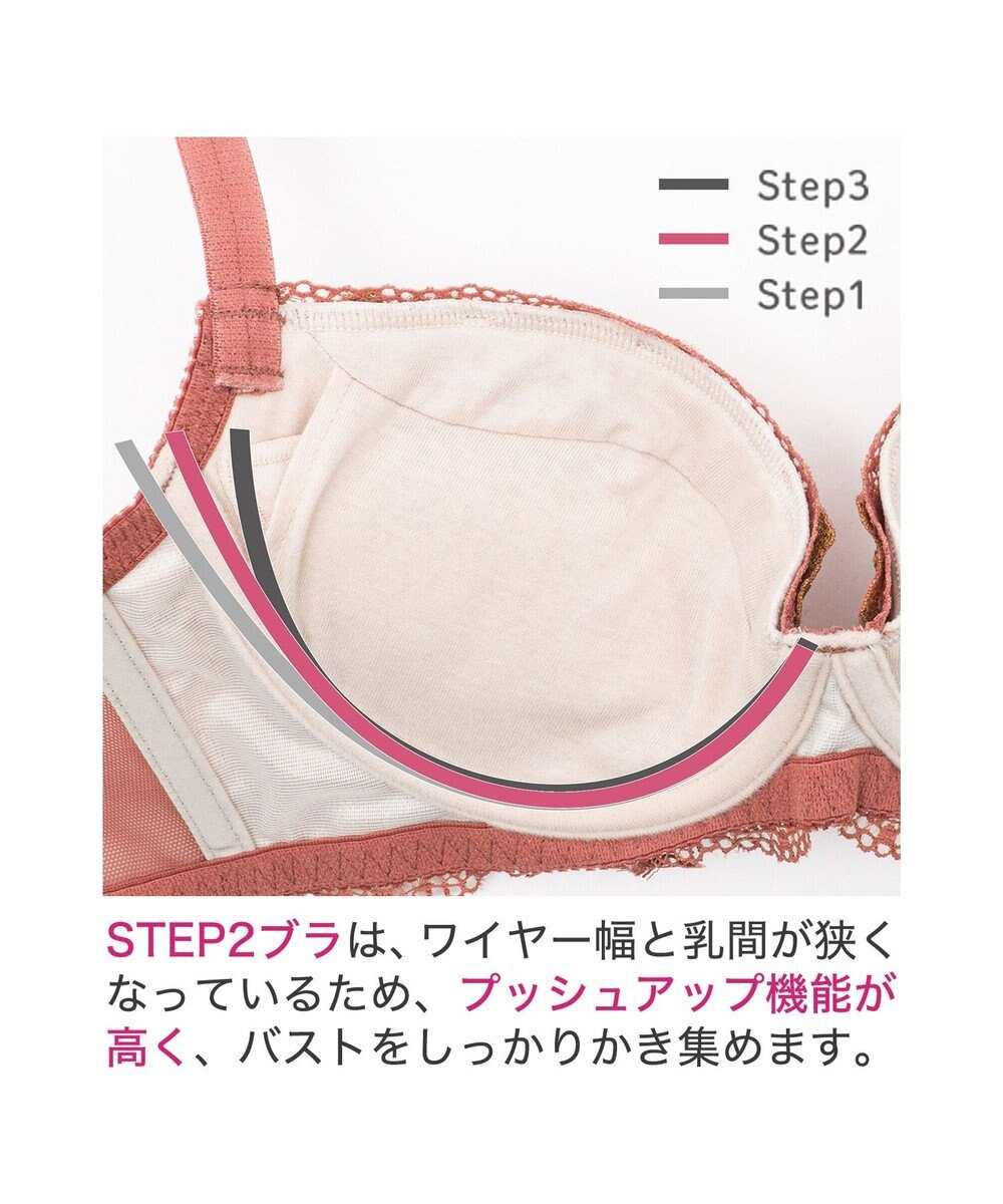 BRADELIS New York 【BRADELIS New York / 育乳ブラ・STEP2 寄せる】ローズステップ2ブラ23A1  脇高設計でスッキリ補正するブラ 