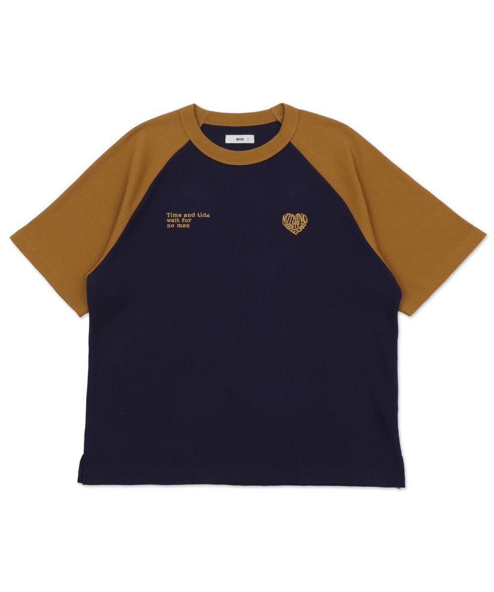 WEGO 【ユニセックス着用ITEM/MLサイズ展開】ワッフルラグランT（SS） 