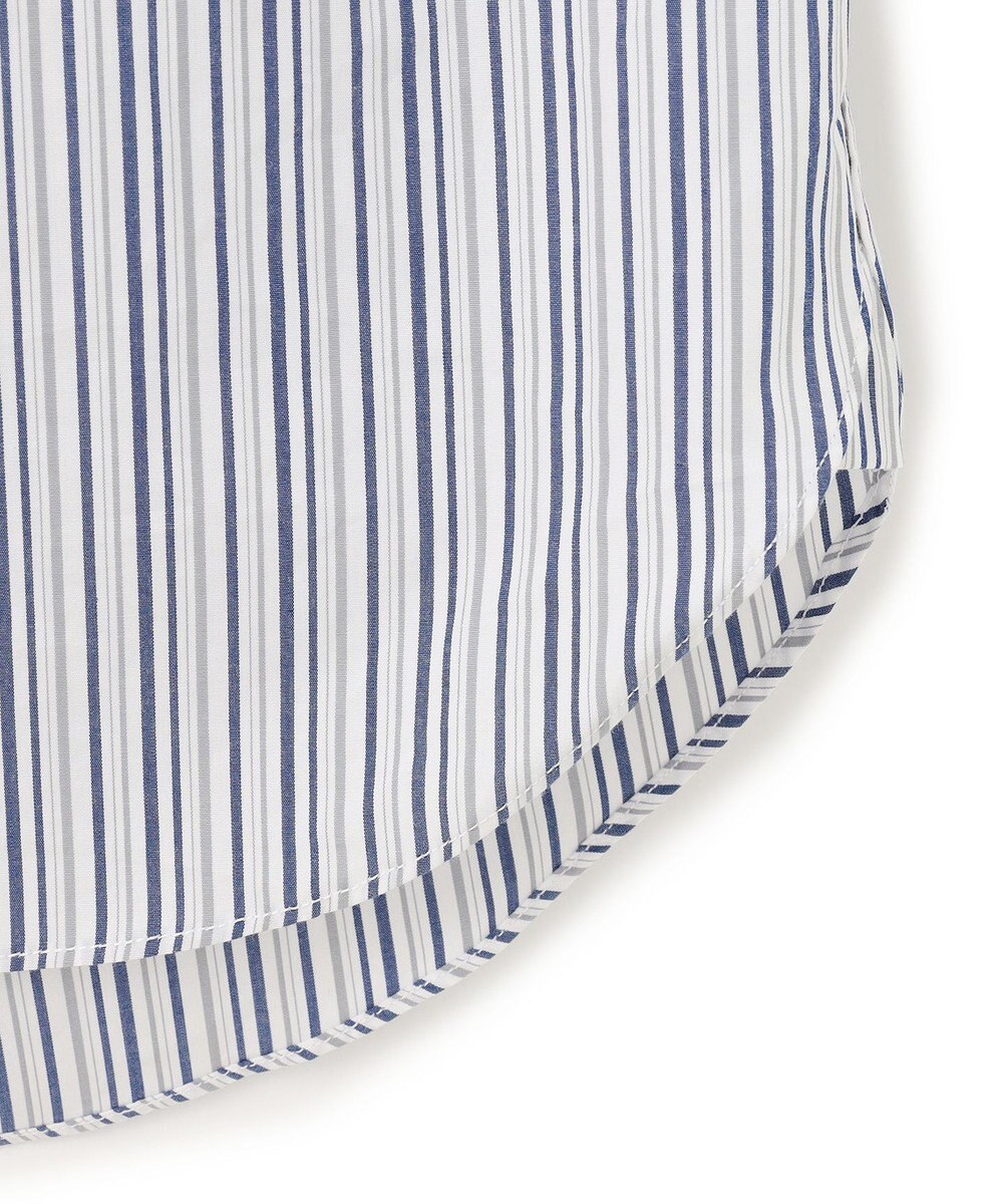 J.PRESS MEN 【KING SIZE】ポプリンマルチストライプ バンドカラーシャツ 