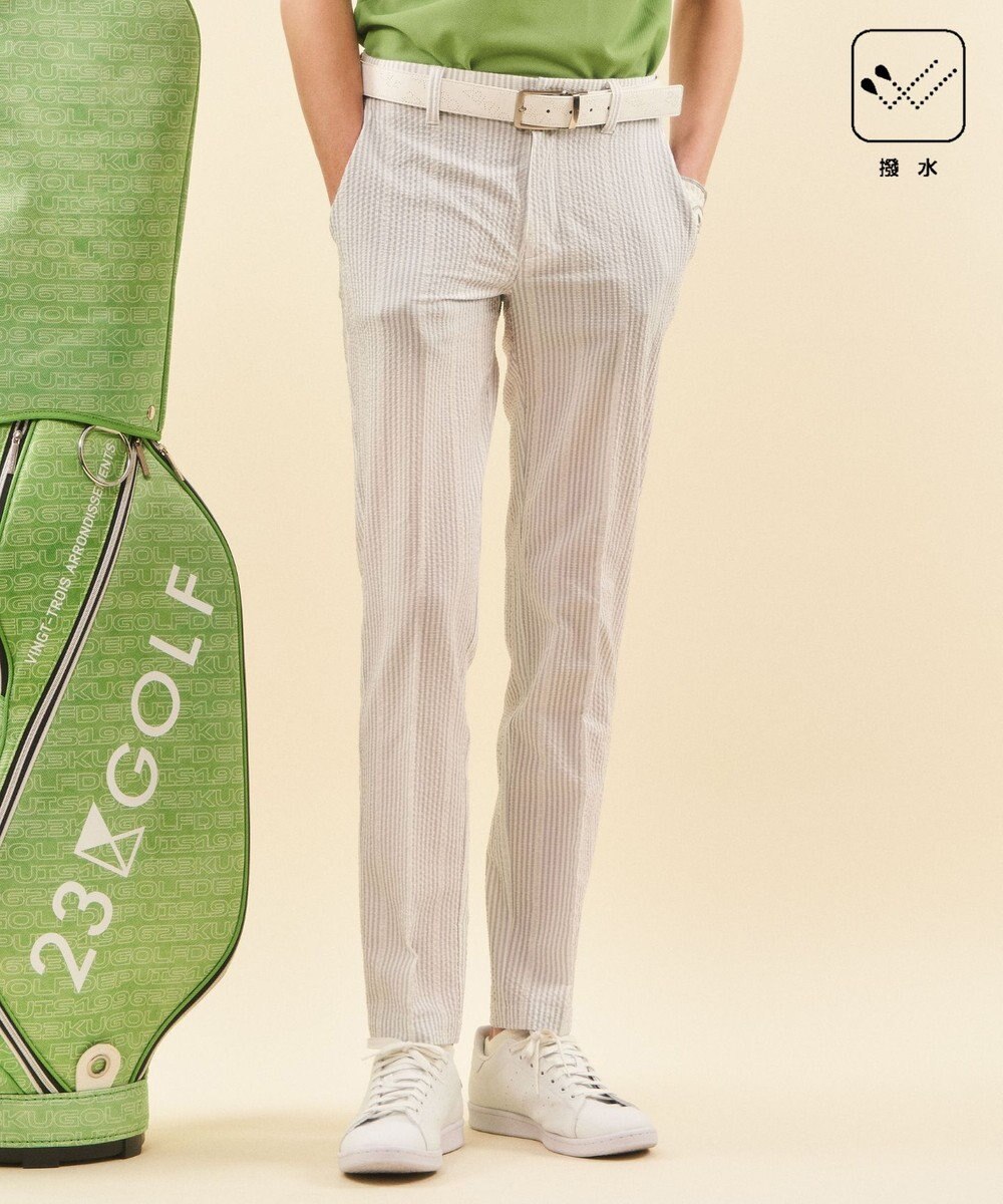 23区GOLF 【MEN】【撥水】ロゴストライプパンツ 